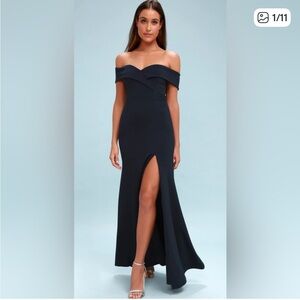 Lulu's Black Strapless Dress